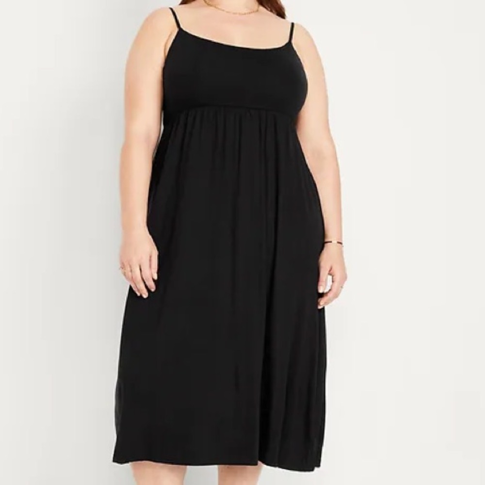 Old Navy Black Fit & Flare Cami Midi Dress